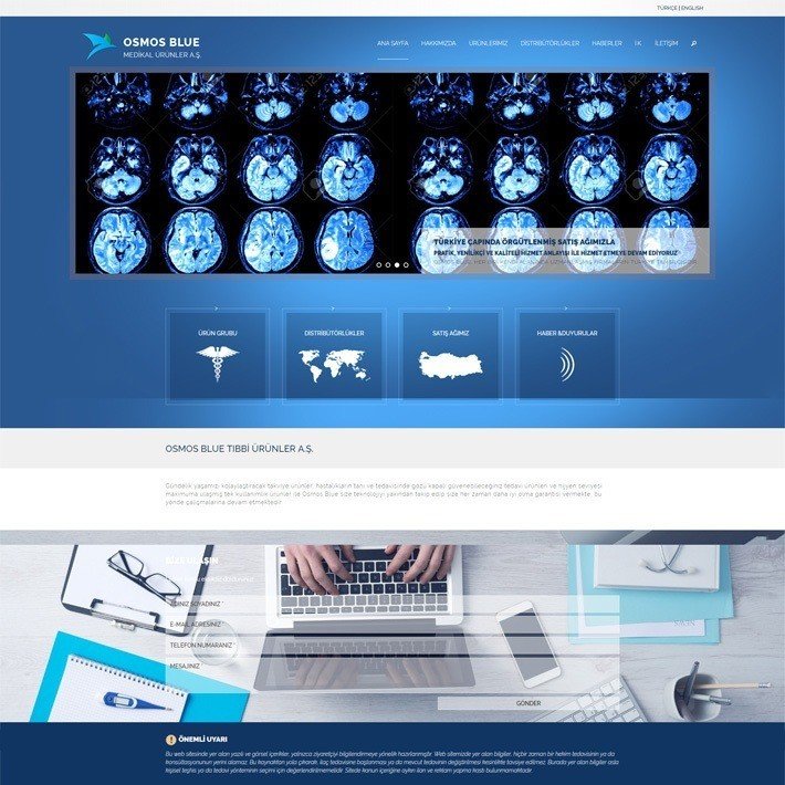 Osmos Blue adlı şablonumuz sağlık sektöründe hizmet veren tüm hekim ve ürün tedarikçileri için mobil uyumlu bir temadır.