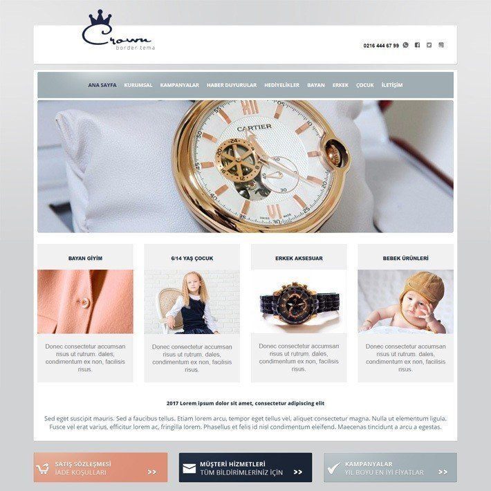 Border Tema adlı web site teması özellikle ürün listeleme odaklı web siteleri için tercih edilmektedir.