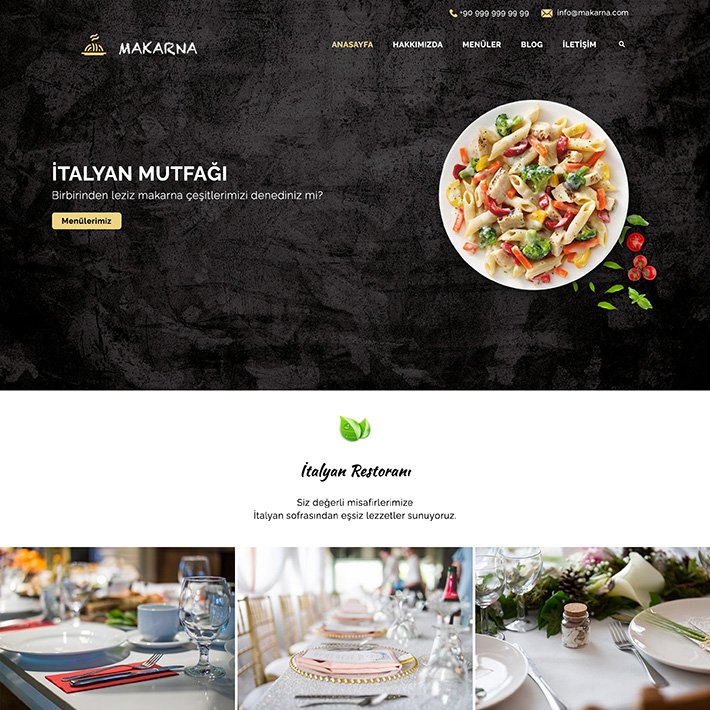 Makarna Tema adlı web tasarım şablonu gıda ve yemek kategorisinde yayınlanmaktadır.