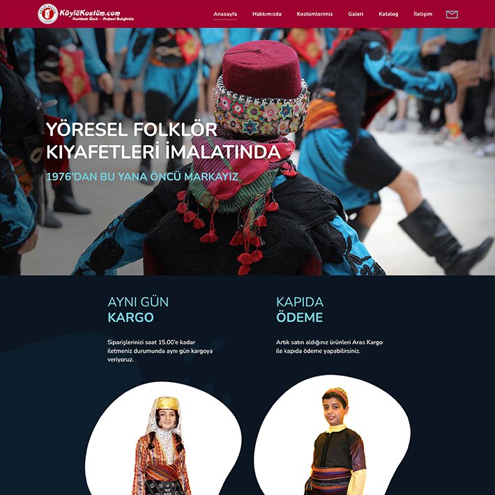 İstanbul Web Tasarım Referanslarımızdan Köylü Kostüm projesi. Bulut Press İçerik Yönetim Yazılımı kullanılarak üretilmiştir.
