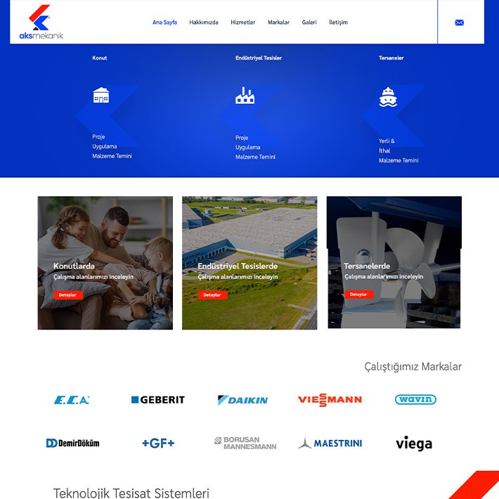 Antalya Web Tasarım Referanslarımızdan Aks Mekanik & Mühendislik Projesi. Bulut Press İçerik Yönetim Yazılımı kullanılarak üretilmiştir.