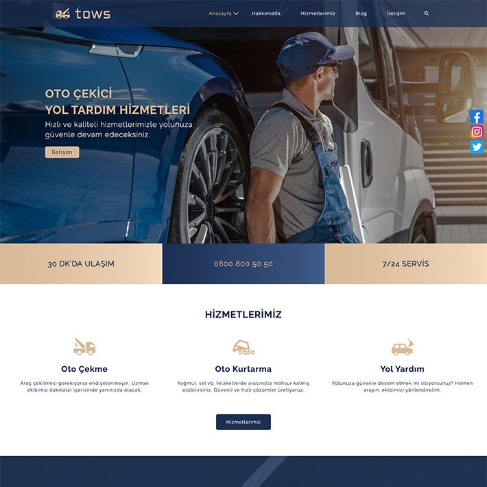 Tows Tema adlı web tasarım şablonu araç çekme hizmeti kategorisinde yayınlanmaktadır.