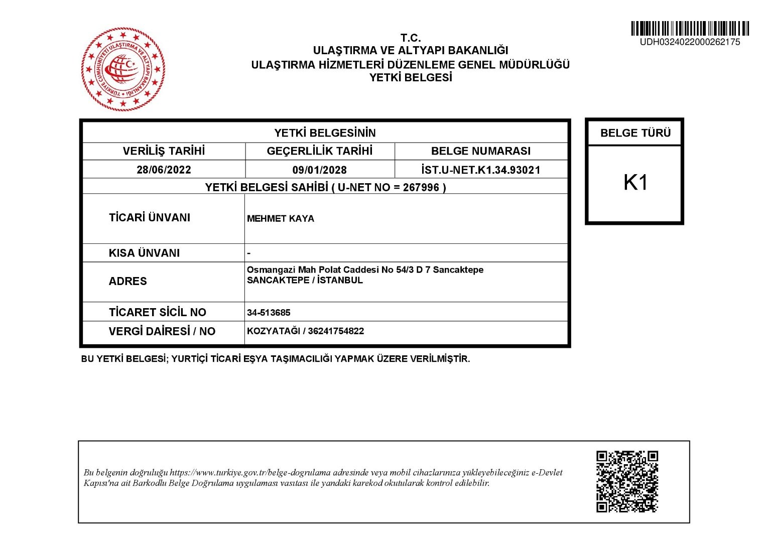 Yetki Belgemiz