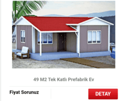 Adana prefabrik ev 49m2 fiyatları