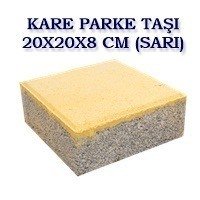 20X20X8 CM KARE PARKE TAŞI (SARI)