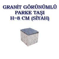GRANİT GÖRÜNÜMLÜ PARKE TAŞI H=8 CM (SİYAH)