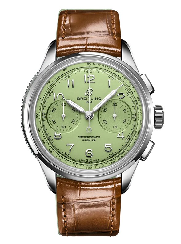 Breithling Watch Premier B09 Chronograph 40 Stainless Steel Pistachio Green