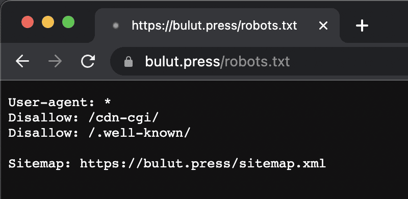 bulutpress tarafından oluşturulan örnek robots txt dosyası
