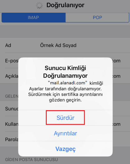 iPhone E-mail Kurulumu 7