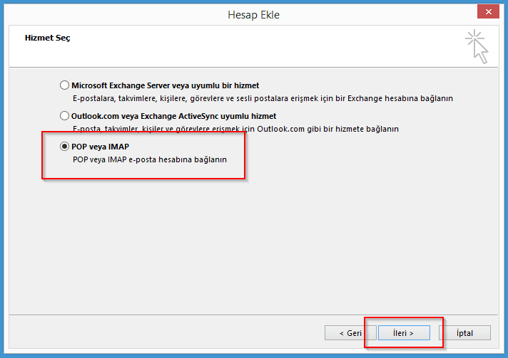 Outlook 2013 E-posta Hesabı Kurulumu 4
