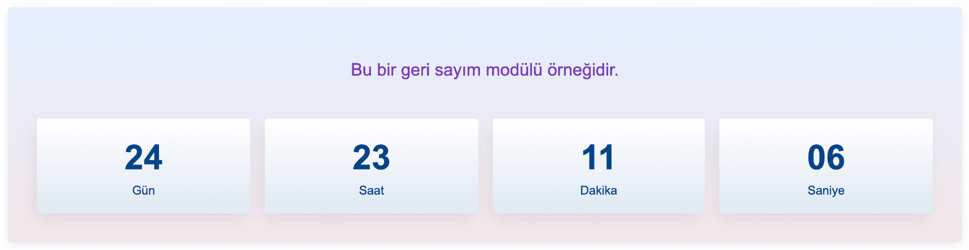 geri sayım modülü örneği