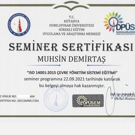 ISO 14001 Eğitim Sertifikası