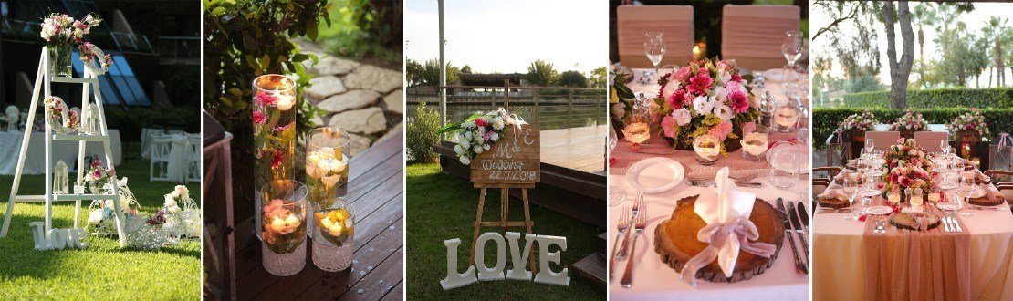 Rustic wedding decorations in Antalya Turkey