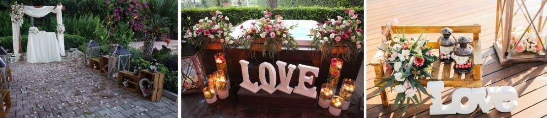Rustic wedding decoration in Turkey