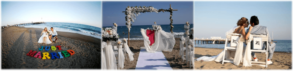 Hochzeitsplaner am Strand in Antalya, Türkei