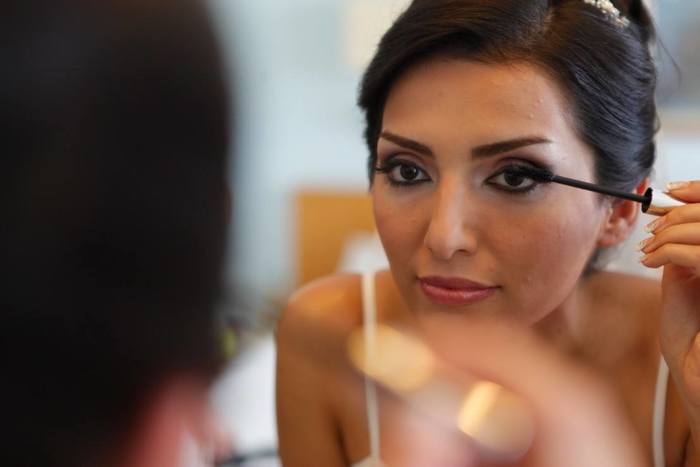 Braut Augen-make-up. Hochzeit in Antalya