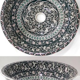 el yapımı desenli çini lavabo cap 45cm lv5