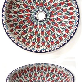 el yapımı desenli çini lavabo cap 45cm lv6