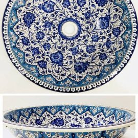 el yapımı desenli çini lavabo cap 45cm lv14