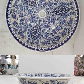 el yapımı desenli çini lavabo cap 45cm lv15