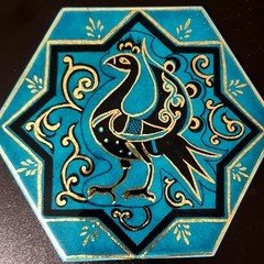 AAL-5 ALTINLI krakle altıgen çini karo