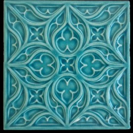 12*12 el yapımı rolyefli turkuaz karo