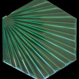 14*16 el yapımı yelpaze zümrüt yeşil karo