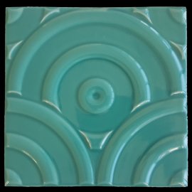 18*18 el yapımı desenli turkuaz karo