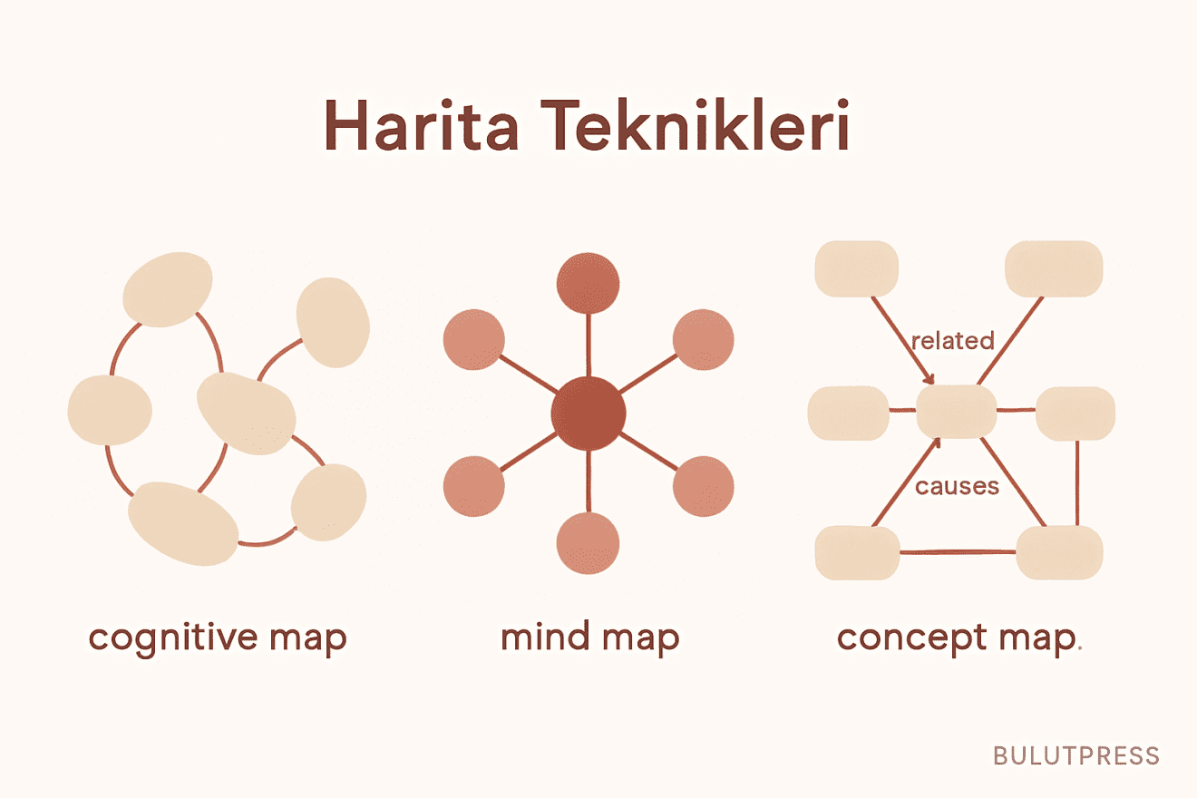 Cognitive Maps, Mind Maps ve Concept Maps: Kapsamlı Bir Karşılaştırma ve Uygulama Rehberi