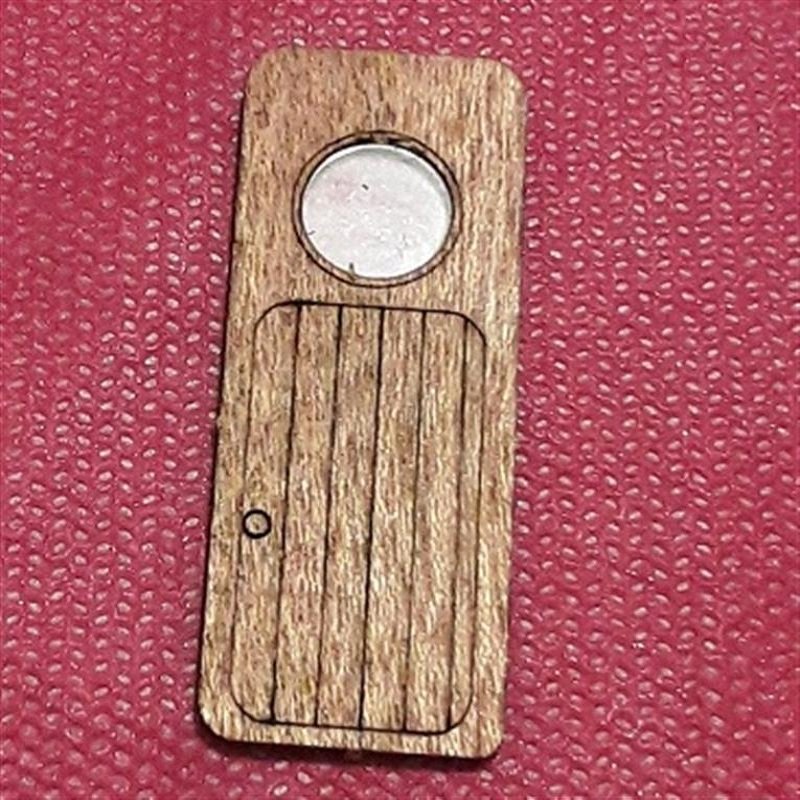 maket model ahsap-kapi-yuvarlak camlı-maun