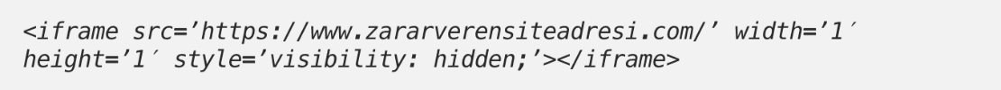 web sitenizde kaçınmanız gereken iframe injection yapısı