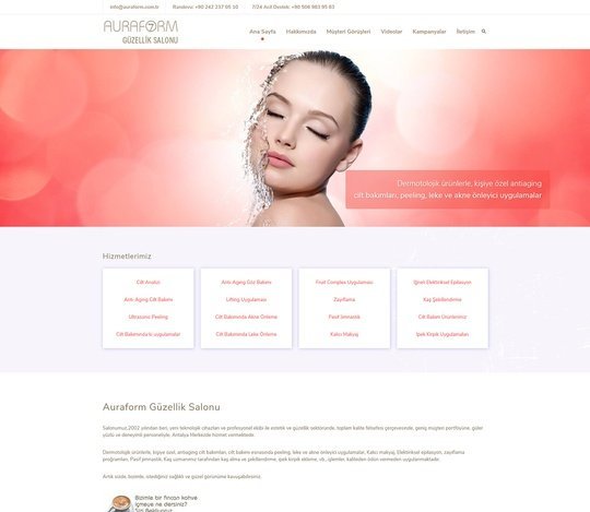 auraform güzellik merkezi antalya web sitesi