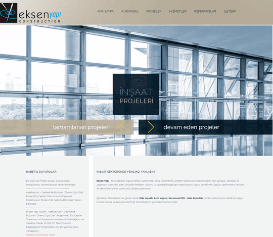 eksen inşaat web tasarım istanbul