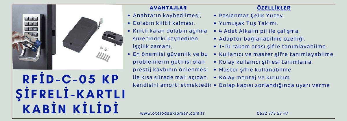 otel-ekipman-kabin-kilidi-şifreli-kartlı-RFİD-C05