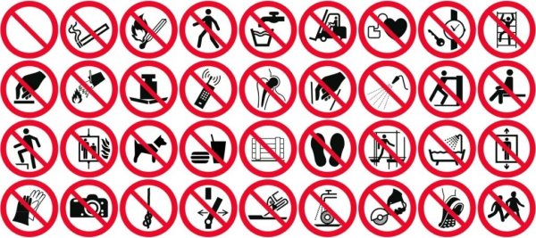 sağlık ve güvenlik işaretleri-yasaklayıcı işare