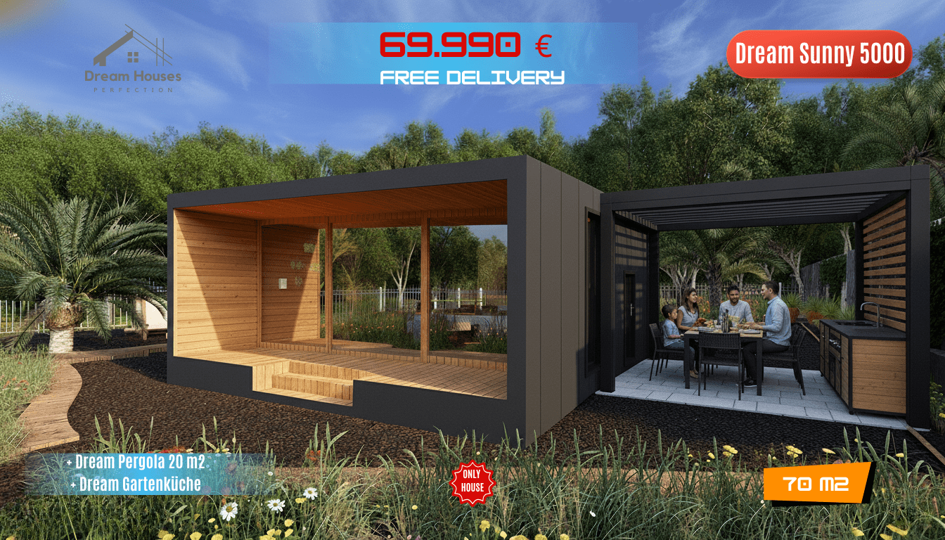 🏡 Dream Sunny 5000 – Kompaktes Modulhaus für modernes & energieeffizientes Wohnen
