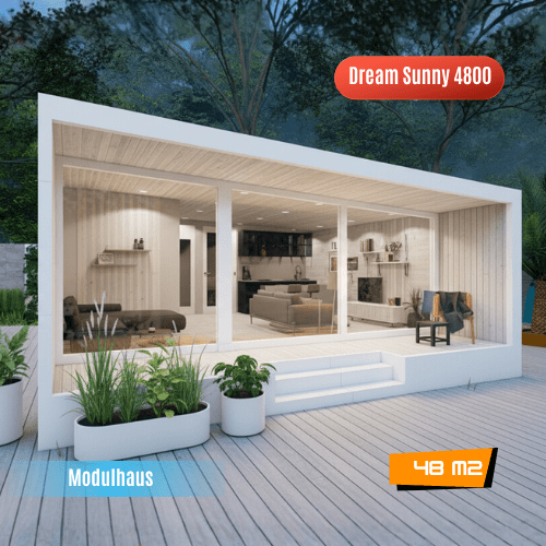 Dream Sunny 4800 – Ihr modernes 48 m² Tiny-Modulhaus mit bundesweiter Lieferung