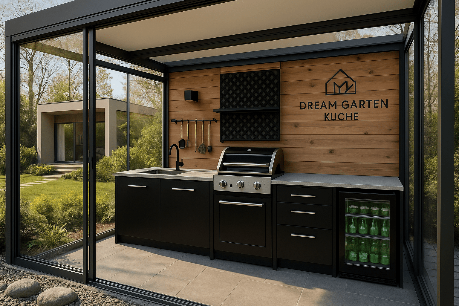 Bahçede Modern Mutfak Ve Pavilyon