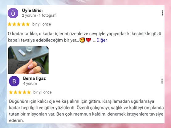 Berna Hanım'ın Kalıcı oje ve kaş alımı tavsiyes