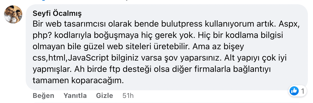 bir web tasarımcısı olarak ben de bulutpress kullanıyorum