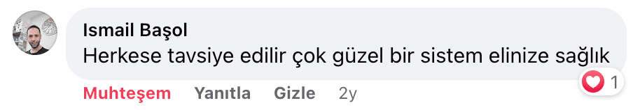 herkese tavsiye ederim çok güzel bir sistem