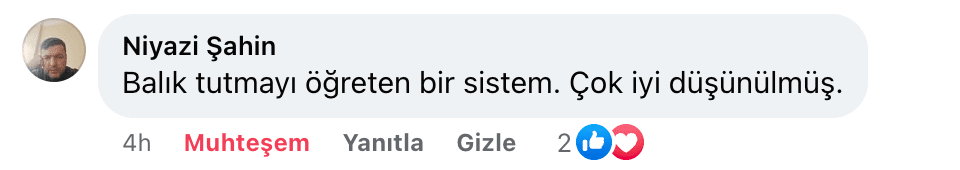 Niyazi şahin balık tutmayı öğreten sistem