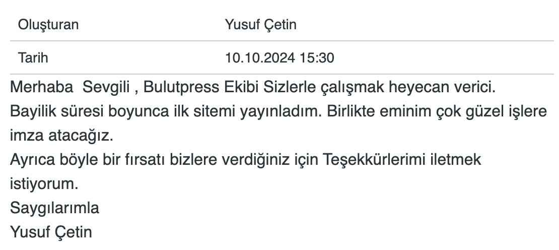 sizinle çalışmak heyecan verici