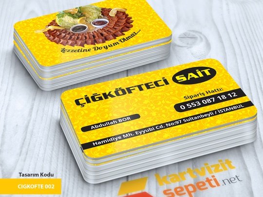 Sarı Çiğköfte Kartviziti - Çiğköfteci Sait