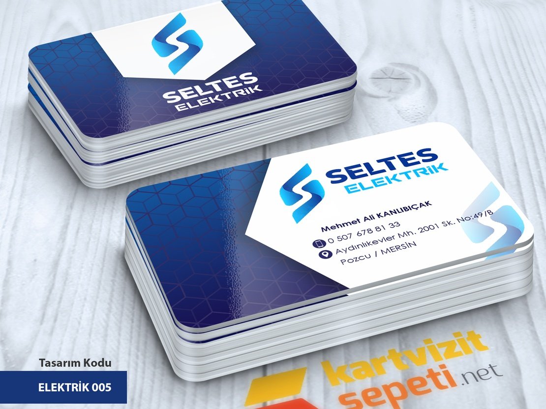 Lacivert Elektrikçi Kartviziti