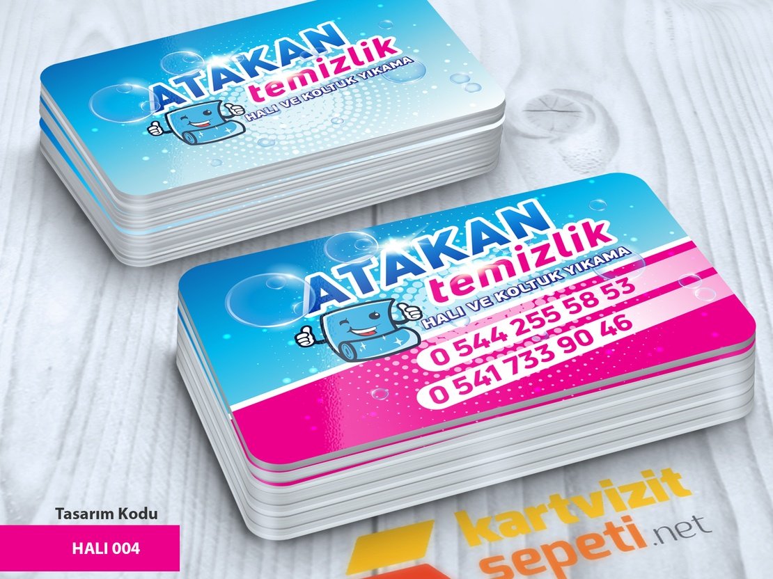 Pembe Halı Yıkama Kartvizit Tasarımı