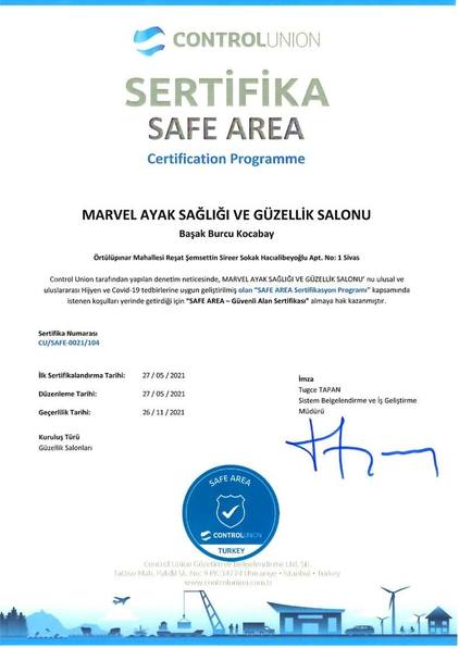 Sivas Marvel Güzellik Salonu Sertifika