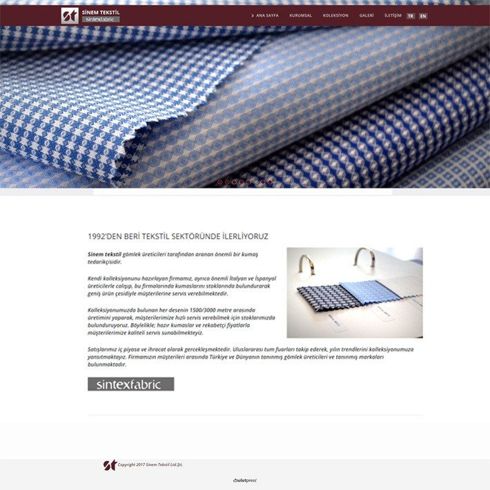 Antalya'da faaliyet gösteren Sinem Tekstil Ltd.Şti. web sitesi referansımız