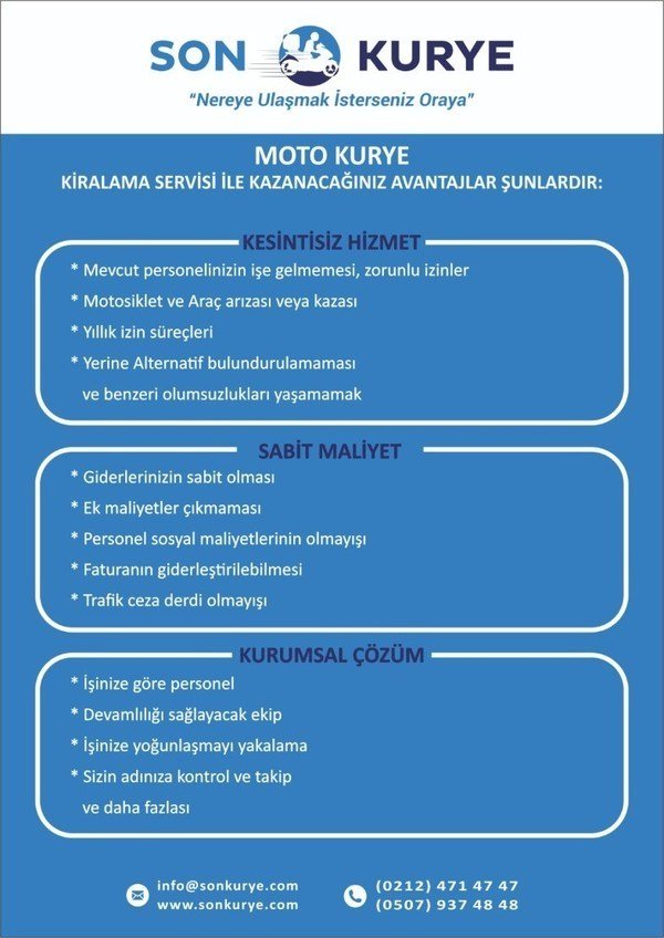 moto kurye avantajları - son kurye