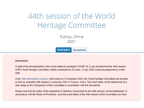 UNESCO Dünya Miras Komitesi 44. Dönem oturumu Haziran/Temmuz 2021’de